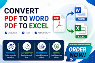 convert pdf to word and excel