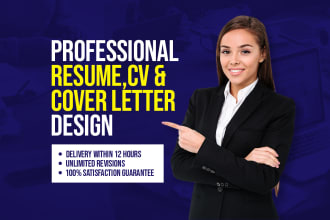 design professional cv, resume, cover letter template