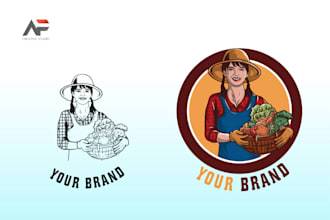 offerd awesome custom logo farm or gardener