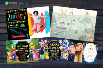 design custom invitation cards for birthdays, baby showers, and gender reveal