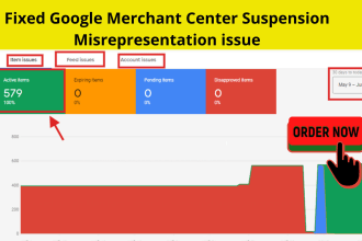fix google merchant center suspension, misrepresentation