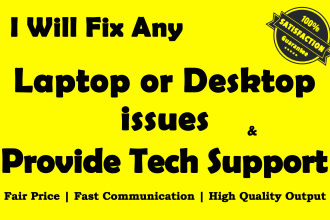 fix any laptop or desktop issue and provide tech support