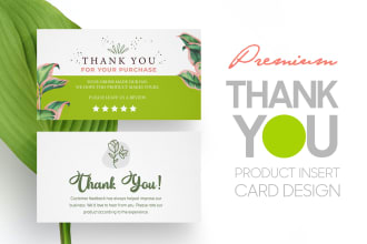 design custom amazon product insert, thank you card