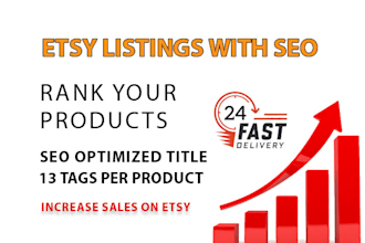 improve etsy SEO by writing etsy title and 13 tags
