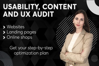 do website usability audit, content review, and UX analysis