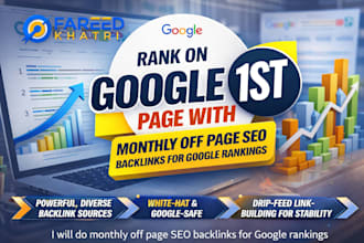 do monthly off page SEO backlinks for google rankings