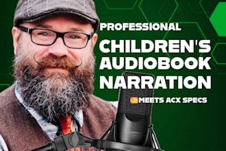 do childrens audiobook story or video narration with american male voice over