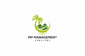 design hawaiian themed farming logo