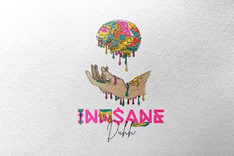 create a psychedelic, trippy, line logo design and branding
