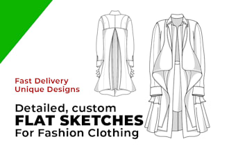 create flat fashion sketches for tech packs