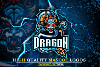 design mascot logo for esports, twitch, and gaming