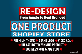 redesign one product shopify store, single product store