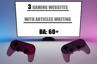 write and publish articles on 3 gaming websites