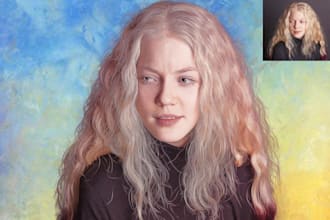 draw digital oil painting portrait from your photo