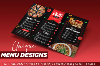 create restaurant menu design, cafe menu, food truck menu