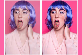 do retouching of headshot, portrait, skin, and image editing