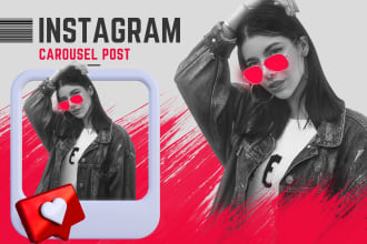 design social media carousel post and instagram