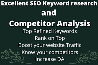 do excellent SEO keyword research and competitor analysis