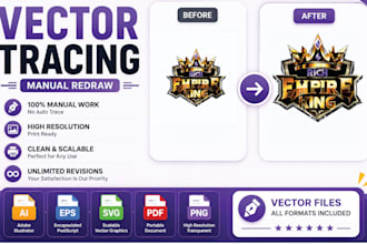 manually vector trace or redraw logo to ai eps svg PDF png