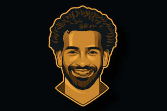 create flat minimalist vector portrait avatar logo from photo