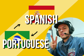 manually translate from brazilian portuguese to spanish
