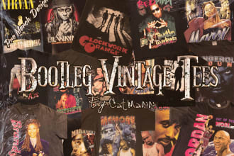 design a 90s 80s bootleg vintage graphic for your tee