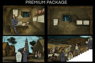 draw storyboards, script, panels and frames art for anything