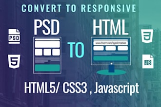 convert psd, jpg, xd, and sketch to html with responsive