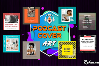 design a professional podcast cover art or podcast cover