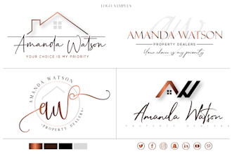 design a unique real estate logo with branding package