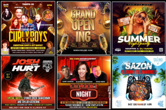 design grand opening, comedy night, dj, birthday, club, party, nightclub flyer