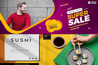 design an attractive facebook or twitter cover and logo