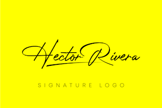 create modern scripted, signature, handwritten, luxe feminine, feminine logo