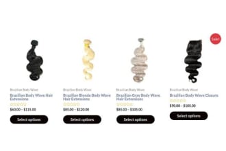 redesign shop, product, cart, checkout, thank you pages