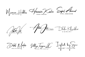 design signature, cursive, handwriting logo