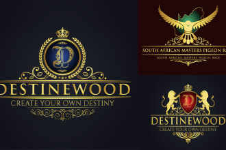do a modern luxury heraldic crest logo design