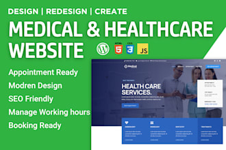 design medical, healthcare website, doctor, dental clinic website with booking