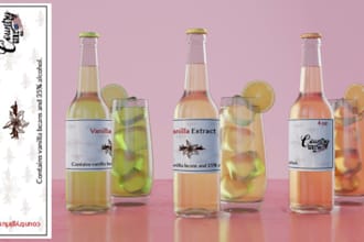 create food packaging, box and label sticker design