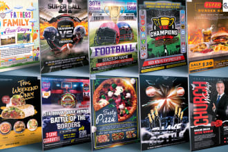 design food, sports, kids, summer camp, church,  party or event flyer poster