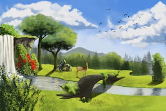 draw you landscape , environment and concept art