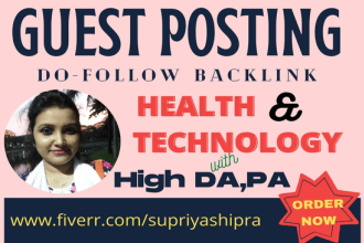 do high da guest post dofollow backlink on health and tech