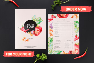 do premium food or hotel or restaurant menu card design