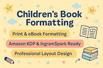 do children book formatting and layout design