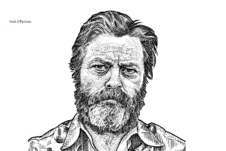 draw a classic hand drawn wsj hedcut, head and partially shoulders illustration