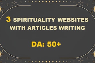 write and publish articles on 3 spirituality websites