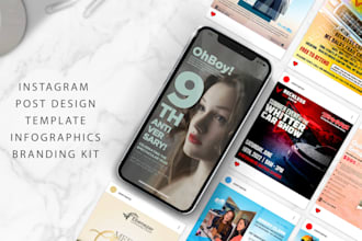 create instagram content, post and template for social media