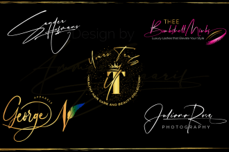 design luxury handwritten signature logo with copyright