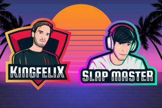 create awesome gaming logo for streamer with your cartoon