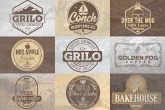do a custom vintage logo design for your coffee brand or shop