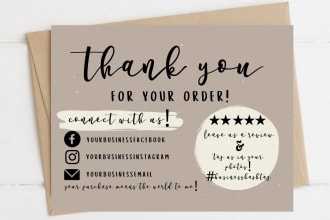 design amazon thank you card, product insert card